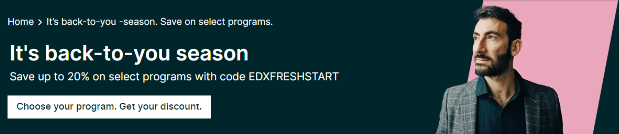 20% with edX It’s Back-To-You Season