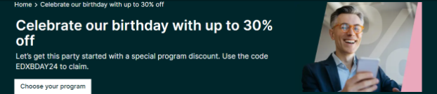 30% Off With The edX Birthday Discount 