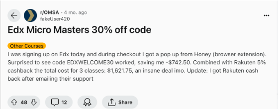 edX Discount Reddit